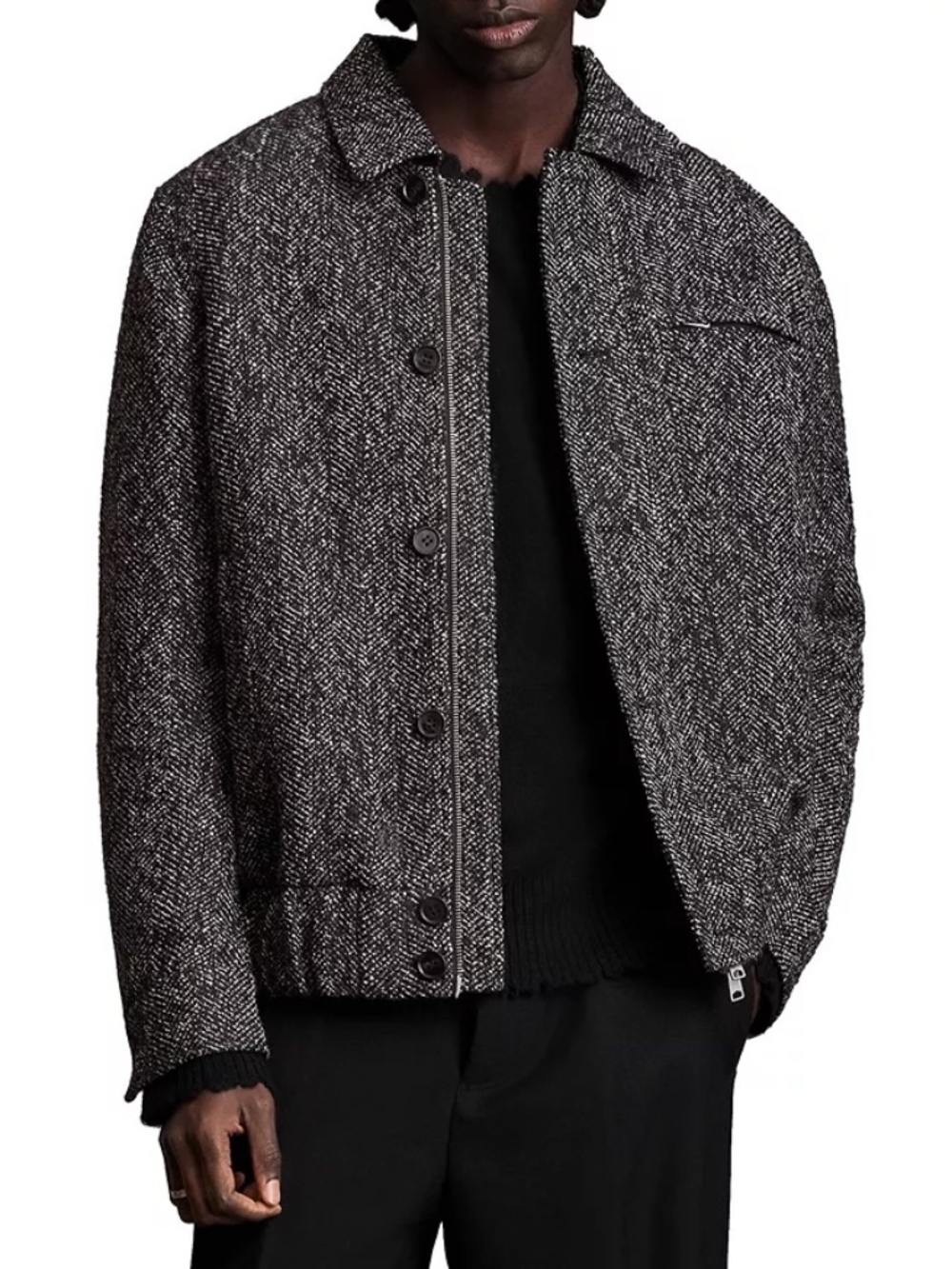 ALLSAINTS Bartley Wool-Blend Jacket - Medium